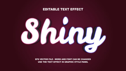 Editable Text Effect Shiny 3D Vector Template