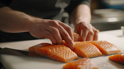 salmon sushi on a plate