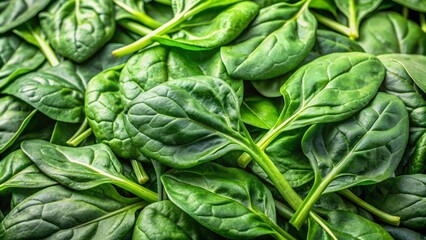 Obraz premium Fresh Organic Green Spinach Leaves Closeup Background. Healthy Eating Concept.