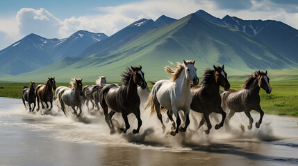 Kashgar's Untamed Heart: A Sea of Green Teems with the Power of Wild Horses