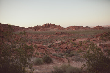 Red rocks in desert