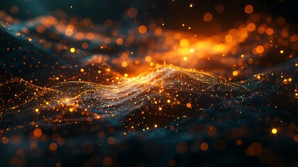 Fototapeta premium Abstract background of wires and glowing particles