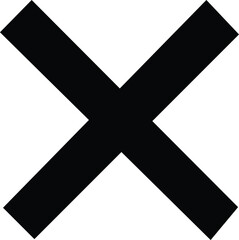 Obraz premium black and white cross rejected icon not accepted icon