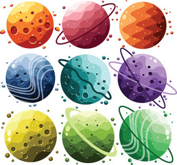 Planet Collection Vector Illustration
