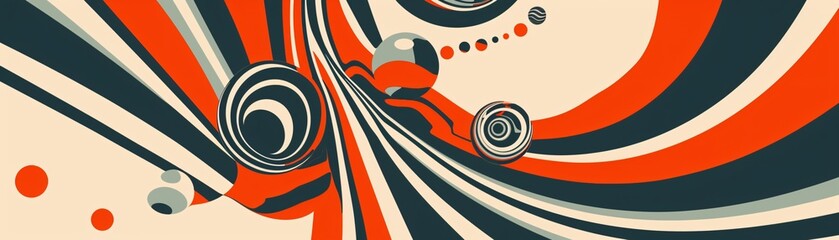 Obraz premium Abstract Swirling Pattern in Red, Blue, and Beige