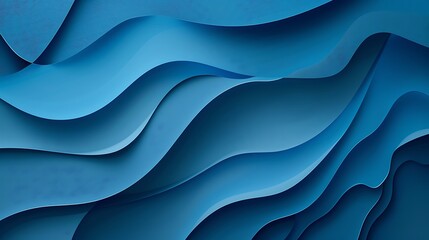 Obraz premium Blue abstract geometric dynamic shape paper layers subtle background