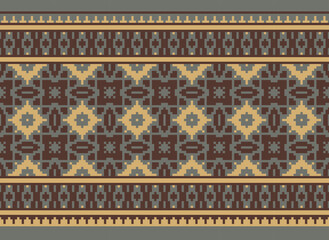 Ethnic Cross Stitch Pattern. Ethnic Neckline Embroidery Design. Geometric Neckline Traditional Stitch Pattern. Textile Collar Shirts Fashion.