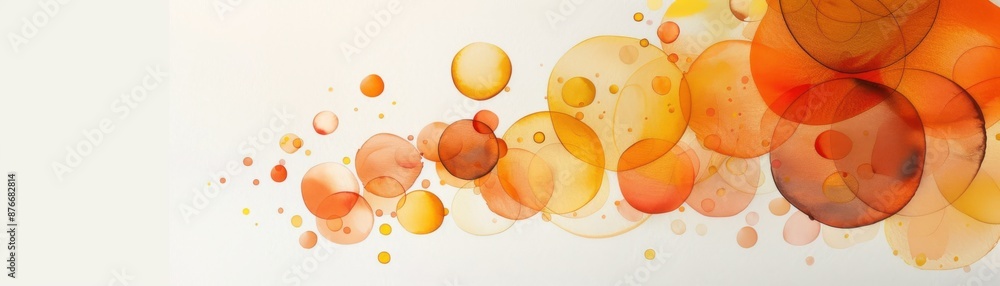 Poster Abstract background with colorful overlapping orange and yellow circles, creating a dynamic and vibrant visual effect.