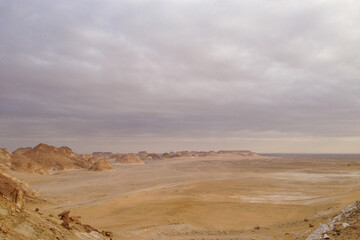 clouds over the desert, black and white desert, Egypt