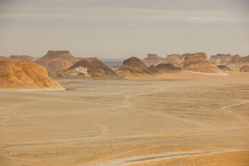 landscape in the desert, black and white desert, Egypt