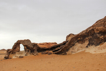 rocks in the desert, black and white desert, Egypt