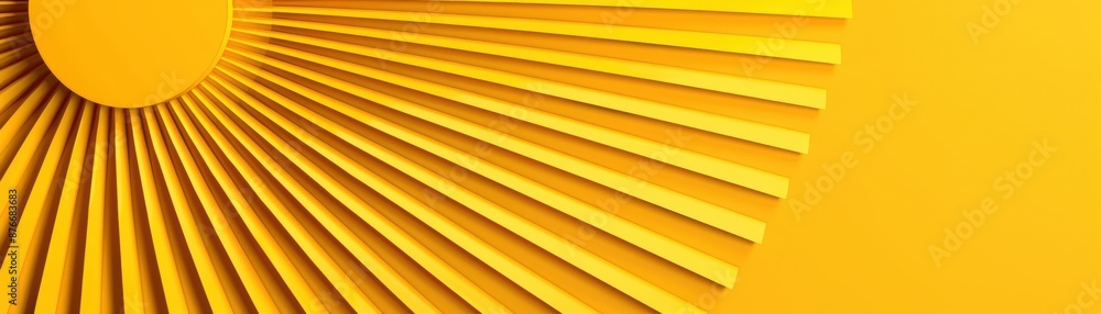 Poster abstract yellow background featuring a circular pattern with radiating lines creating a modern, dyna