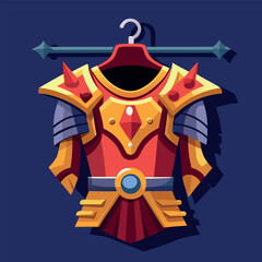 armour from the Middle Ages Vector illustration of a set of medieval armour for combat 
