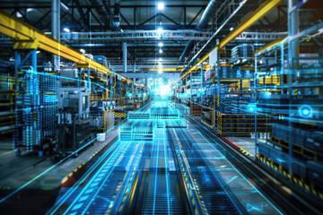 Fototapeta premium Visualize smart factories and warehouses