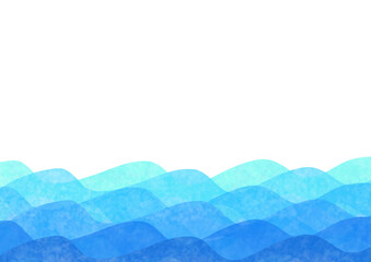爽やかな波の水彩背景素材