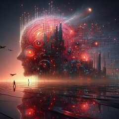 Fototapeta premium neural network , future technologies