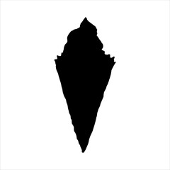 Cone ice cream silhouette on white background. Ice cream icon sign vector illustration design.