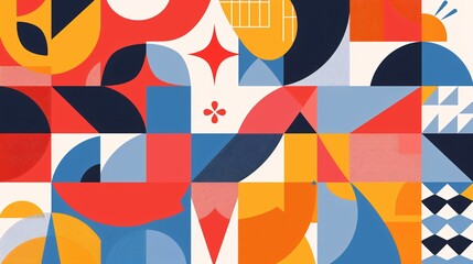 Abstract Geometric Pattern in Vibrant Colors