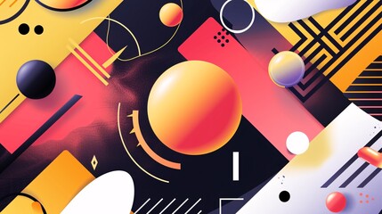 Obraz premium Abstract Geometric Composition with Vibrant Colors