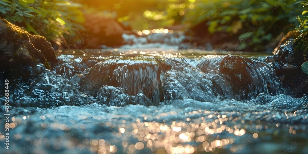 Poster ethereums influence spreading like a river into diverse communities through smaller streams. concept