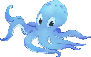 Octopus Watercolor Illustration