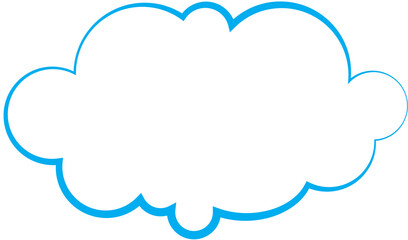 Cloud hand painted with brush. Doodle cloud icon. Png clipart isolated on transparent background