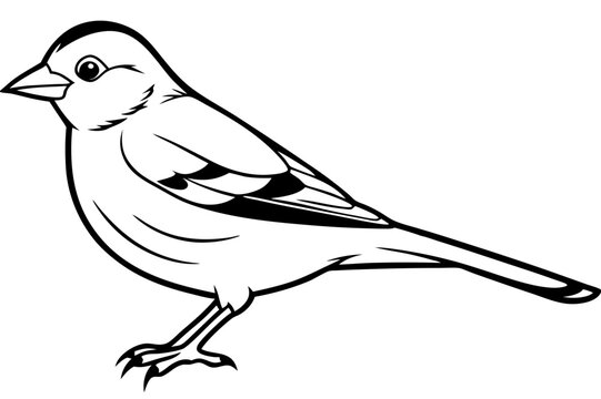 recommend clip art: Chaffinch icon vector line art illustration