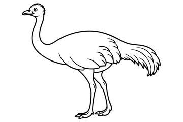 Emu icon vector line art illustration