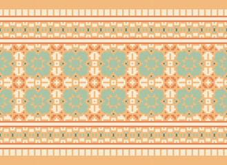 Cross Stitch Pattern With Hearts and Bird Couple. Traditional Ethnic Motifs Ikat Geometric Fabric Pattern Cross Stitch. Ikat Embroidery Ethnic Oriental Pixel 