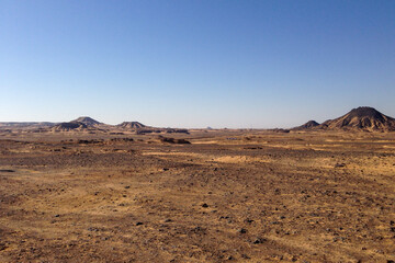 landscape in the desert, black and white desert, Egypt