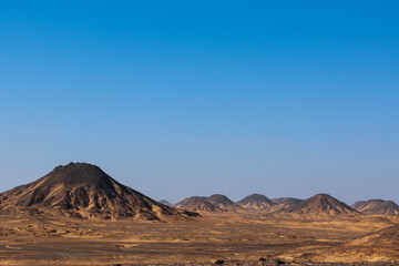 landscape in the desert, black and white desert, Egypt