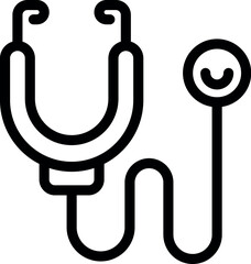 Stethoscope smiling icon representing healthcare and medical treatment