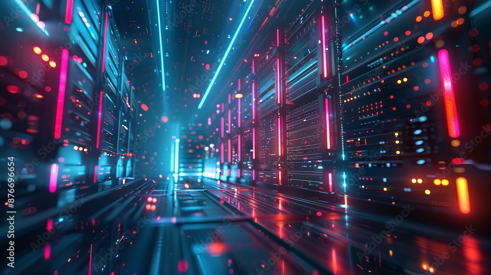 Poster abstract futuristic technology abstract background with lines for network, big data, data center, se