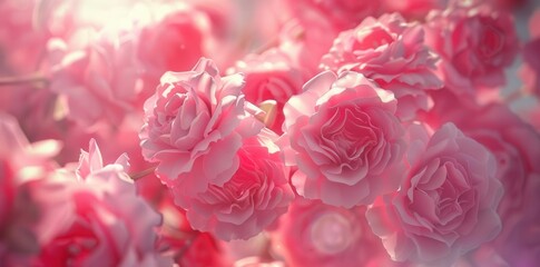 Fototapeta premium Delicate Beauty. Pink roses background concept