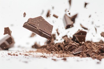 chocolate breaking falling