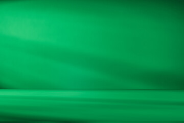 Wall interior background, studio and backdrops show products. with leaf shadow leaf from window color green and white. background for text insertion and presentation of product	