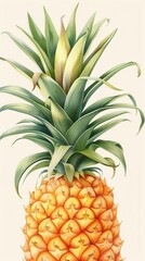 Fototapeta premium Tropical Delight. Vibrant pineapple background concept