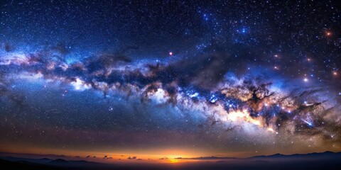 Fototapeta premium Night sky in deep space with the Milky Way galaxy and millions of stars , space, universe, galaxy, Milky Way, night sky