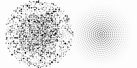 Set of black halftone dots backgrounds. vector modern dots halftone modern