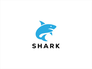 The logo features a sleek, stylized shark, captured either with a dynamic, forward moving pose to suggest speed and strength.