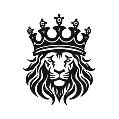 Royal lion king  silhouette logo design vector