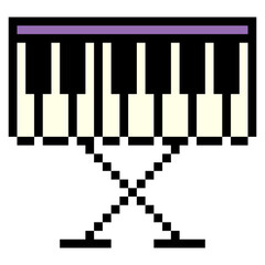 Fototapeta premium keyboard instrument piano with pixel art style