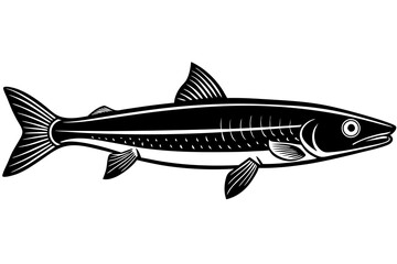 Obraz premium knife fish icon silhouette vector illustration