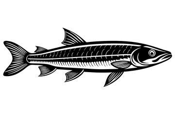 knife fish icon silhouette vector illustration