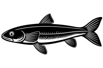 knife fish icon silhouette vector illustration