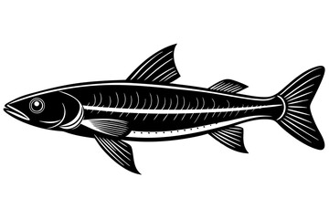 Obraz premium knife fish icon silhouette vector illustration