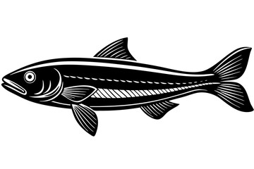 knife fish icon silhouette vector illustration