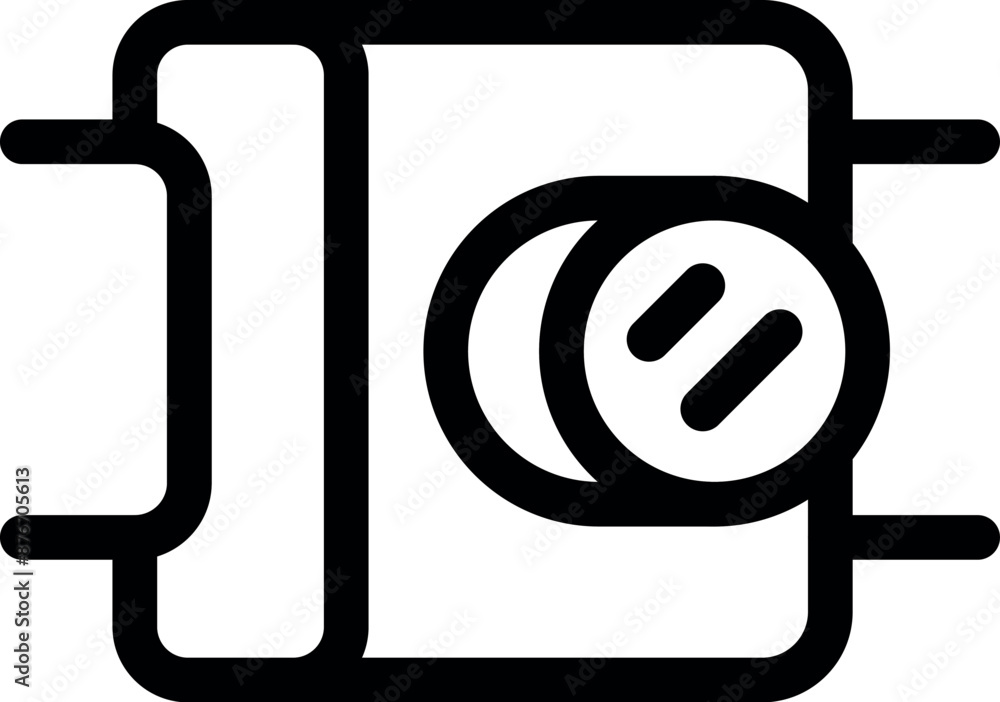 Aufkleber black outline icon representing a microchip or electronic component for circuit boards