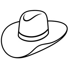 Minimalist Cowboy Hat Illustration in Bold Line Art.