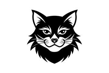 cat mascot logo icon silhouette vector art illustration